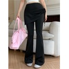 image:imageFloerns Womens Workout Skirted Leggings Mid Waisted Flared Leg Athletic Yoga PantsBlack