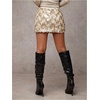image:imageFloerns Womens Y2K Sparkly Sequin Low Rise Bodycon Going Out Mini SkirtApricot