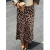 image:imageFloerns Womens Y2k Cheetah Maxi Skirt Elastic Waist Fishtail A Line Going Out Long SkirtsCoffee Brown