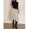 image:imageFloerns Womens Y2k Plaid Midi Skirt Asymmetrical Hem Low Rise Flowy SkirtBeige and Brown