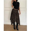 image:imageFloerns Womens Y2k Plaid Midi Skirt Asymmetrical Hem Low Rise Flowy SkirtGrey Leopard