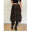 image:imageFloerns Womens Y2k Plaid Midi Skirt Asymmetrical Hem Low Rise Flowy SkirtGrey Leopard
