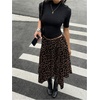 image:imageFloerns Womens Y2k Plaid Midi Skirt Asymmetrical Hem Low Rise Flowy SkirtGrey Leopard