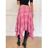 image:imageFloerns Womens Y2k Plaid Midi Skirt Asymmetrical Hem Low Rise Flowy SkirtPink
