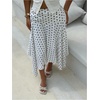 image:imageFloerns Womens Y2k Plaid Midi Skirt Asymmetrical Hem Low Rise Flowy SkirtWhite Polka Dots