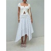 image:imageFloerns Womens Y2k Plaid Midi Skirt Asymmetrical Hem Low Rise Flowy SkirtWhite Polka Dots