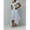 image:imageFloerns Womens Y2k Plaid Midi Skirt Asymmetrical Hem Low Rise Flowy SkirtWhite Polka Dots