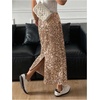 image:imageFloerns Womens Y2k Sequin Skirt Stretchy Night Out Party Glitter Long SkirtKhaki
