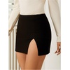 image:imageWomens Casual Pencil Skirt Split Hem Mini SkirtBlack