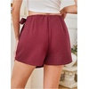 image:imageWomens Houndstooth High Waist Skirt Shorts Asymmetrical Hem Tie Front SkortsRed