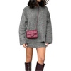 image:imageFloerns Womens 2 Piece Outfit Old Money Fall Long Sleeve Sweater and Mini Skirt SetGrey