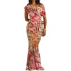 image:imageFloerns Womens 2 Piece Vacation Outfit Tops with Maxi Skirt SetBeige and Brown