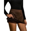 image:imageFloerns Womens Dressy Casual Faux Suede Skirt Fall Outfit Winter Mini Skirt with UnderneathBrown