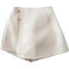 image:imageFloerns Womens Elegant Button Mini Wrap Skorts Straight Leg Dressy Casual Skirt ShortsApricot