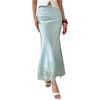 image:imageFloerns Womens Elegant Lace Satin Skirt Fishtail Pencil Party Cocktail Long SkirtsMint Blue