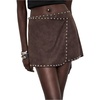 image:imageFloerns Womens Faux Suede Mini Skirt Y2k Asymmetrical High Waisted SkortsBrown