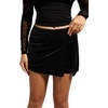 image:imageFloerns Womens Glitter Skorts Elastic Waist Shiny Slit Hem Velvet Skirt ShortsBlack