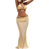 image:imageFloerns Womens Halter Bikini Sets 3 Piece Triangle String Swimsuit with Cover Up SkirtLight Yellow