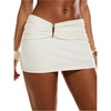 image:imageFloerns Womens Low Rise Mini Skirt Metal Buckle Bodycon Pencil SkirtWhite