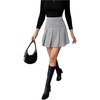 image:imageFloerns Womens Plaid Pleated Mini Skirts Preppy Uniform Skater A Line SkirtBlack and White