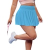 image:imageFloerns Womens Plus Size High Waisted Pleated Tennis Workout SkirtLake Blue