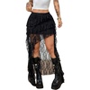 image:imageFloerns Womens Plus Size Lace Tiered Asymmetrical Ruffle Long Maxi SkirtsBlack