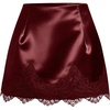 image:imageFloerns Womens Plus Size Satin Lace Trim Patchwork Sexy Mini SkirtBurgundy