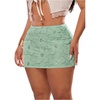 image:imageFloerns Womens Plus Size Sequin Mini Skirt 3D Floral Mesh Micro SkirtsMint Green