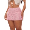 image:imageFloerns Womens Plus Size Sequin Mini Skirt 3D Floral Mesh Micro SkirtsPink