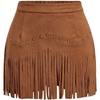 image:imageFloerns Womens Rivet Tassel Trim Hippie Mini Skirt High Waist Western A Line Skirt