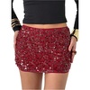 image:imageFloerns Womens Sparkly Sequin Low Rise Mini Skirt Bodycon Music Festival Glitter Night Out SkirtsBurgundy