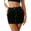 image:imageFloerns Womens Stretch High Waisted Short Mini Denim Skirt Jeans SkirtsA Black