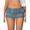 image:imageFloerns Womens Summer Mini Jean Skorts Y2K Belted Skinny Denim Skirt Shorts Concert OutfitsBlue