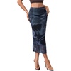 image:imageFloerns Womens Tie Dye Mesh Slit High Waisted Bodycon Pencil Midi SkirtMulticolor