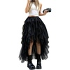 image:imageFloerns Womens Tulle Skirt Asymmetrical Layered Ruffle Fairy Long SkirtsBlack