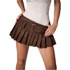 image:imageFloerns Womens Western Low Rise Pleated Skirt Buckle Belted Y2k Mini SkirtRust Brown
