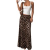image:imageFloerns Womens Y2k Cheetah Maxi Skirt Elastic Waist Fishtail A Line Going Out Long SkirtsCoffee Brown