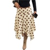 image:imageFloerns Womens Y2k Plaid Midi Skirt Asymmetrical Hem Low Rise Flowy SkirtBeige and Brown