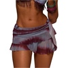 image:imageFloerns Womens Y2k Tie Dye Mini Skirt Low Rise Layered Ruffle Beach Vacation SkirtBlue Multi