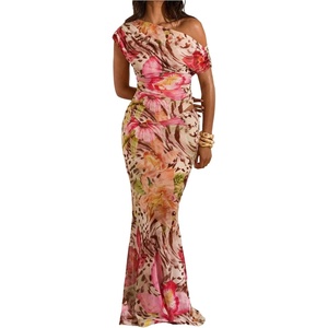 image:imageFloerns Womens 2 Piece Vacation Outfit Tops with Maxi Skirt SetBeige and Brown