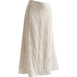 image:imageFloerns Womens Embroidery Maxi Skirt Low Rise Vacation A Line SkirtsApricot