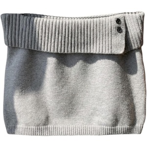 image:imageFloerns Womens Foldover Mini Skirt Low Rise Ribbed Pencil Sweater SkirtsGrey