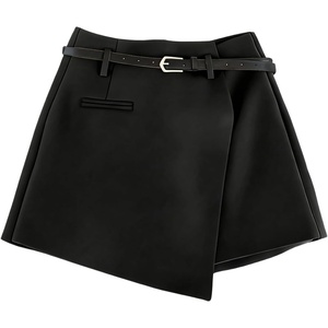 image:imageFloerns Womens High Waist Asymmetrical Wrap Skort A Line Casual Mini SkirtBlack