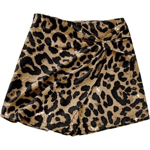 image:imageFloerns Womens Leopard Twist Knot Skorts Mid Waist Cheetah Wrap Skirt ShortsBrown