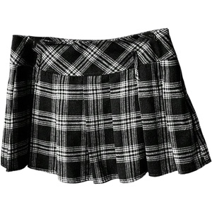 image:imageFloerns Womens Plaid Mini Skirts Pleated Hem Uniform Skater Skirt Built in ShortsBlack