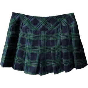 image:imageFloerns Womens Plaid Mini Skirts Pleated Hem Uniform Skater Skirt Built in ShortsDark Green
