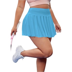 image:imageFloerns Womens Plus Size High Waisted Pleated Tennis Workout SkirtLake Blue