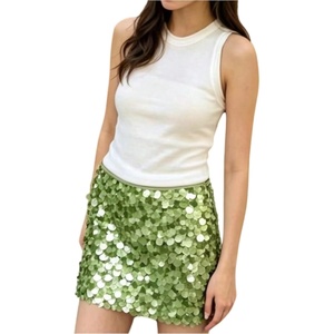 image:imageFloerns Womens Y2k Sequin Sparkly A Line Mini SkirtGreen