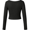 image:imageFloerns Girls 3 Piece Solid Ribbed Knit Square Neck Long Sleeve Tee Shirts Crop TopsDusty Blue