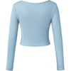 image:imageFloerns Girls 3 Piece Solid Ribbed Knit Square Neck Long Sleeve Tee Shirts Crop TopsDusty Blue